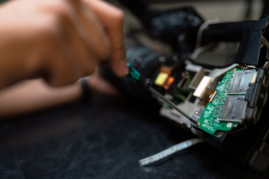 Close-up of auto electrical circuit board diagnostics